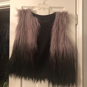 BCBGMaxAzria Ombré Faux Fur Vest